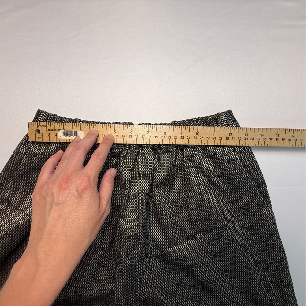 MADEWELL Black & Gold Metallic Jacquard Sirt Full A-Line Shimmer Mini XS - Picture 3 of 8